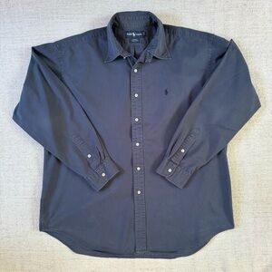 Ralph Lauren Blake Long Sleeve Casual Shirt Men’s Size XL Navy Blue 100% Cotton